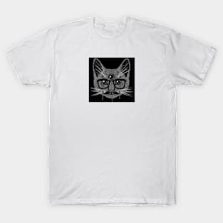 Cat Devil Eyes Design T-Shirt